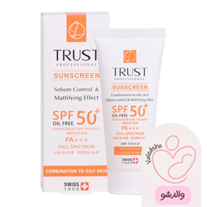 کرم ضد آفتاب و کنترل چربی SPF 50 بی رنگ