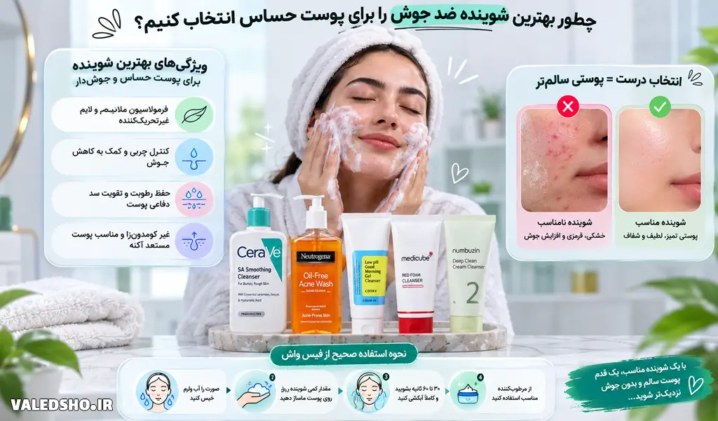 بهترین شوینده ضد جوش برای پوست حساس 9 فیس واش ضد جوش برای پوست حساس