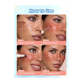 رژگونه مایع و کک و مک شیگلم مدل Sunspell Freckle & Flush Pen 2 روش استفاده رژگونه شیگلم Sunspell